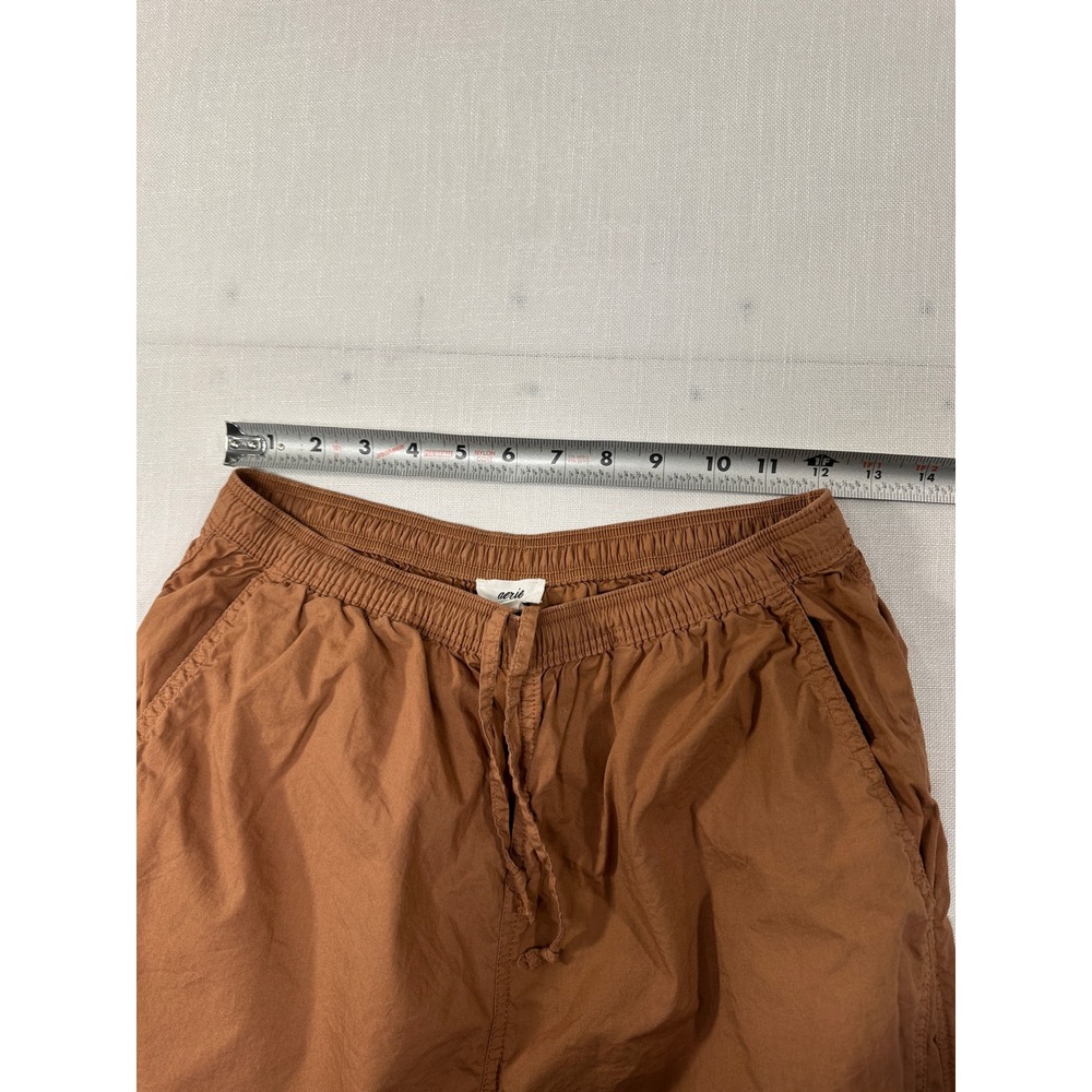 Aerie Women Small Brown Cotton Poplin Balloon Parachute Pants Elastic Waist - Picture 8 of 8